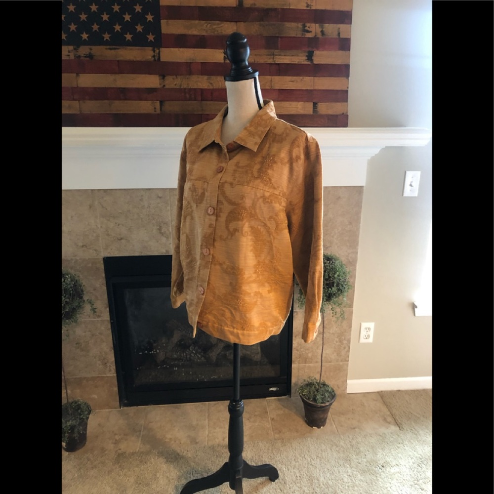 Coldwater Creek Orange Patterned/Embellished Butt… - image 4